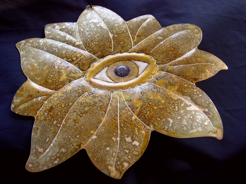 custom eye flower tattoo gong